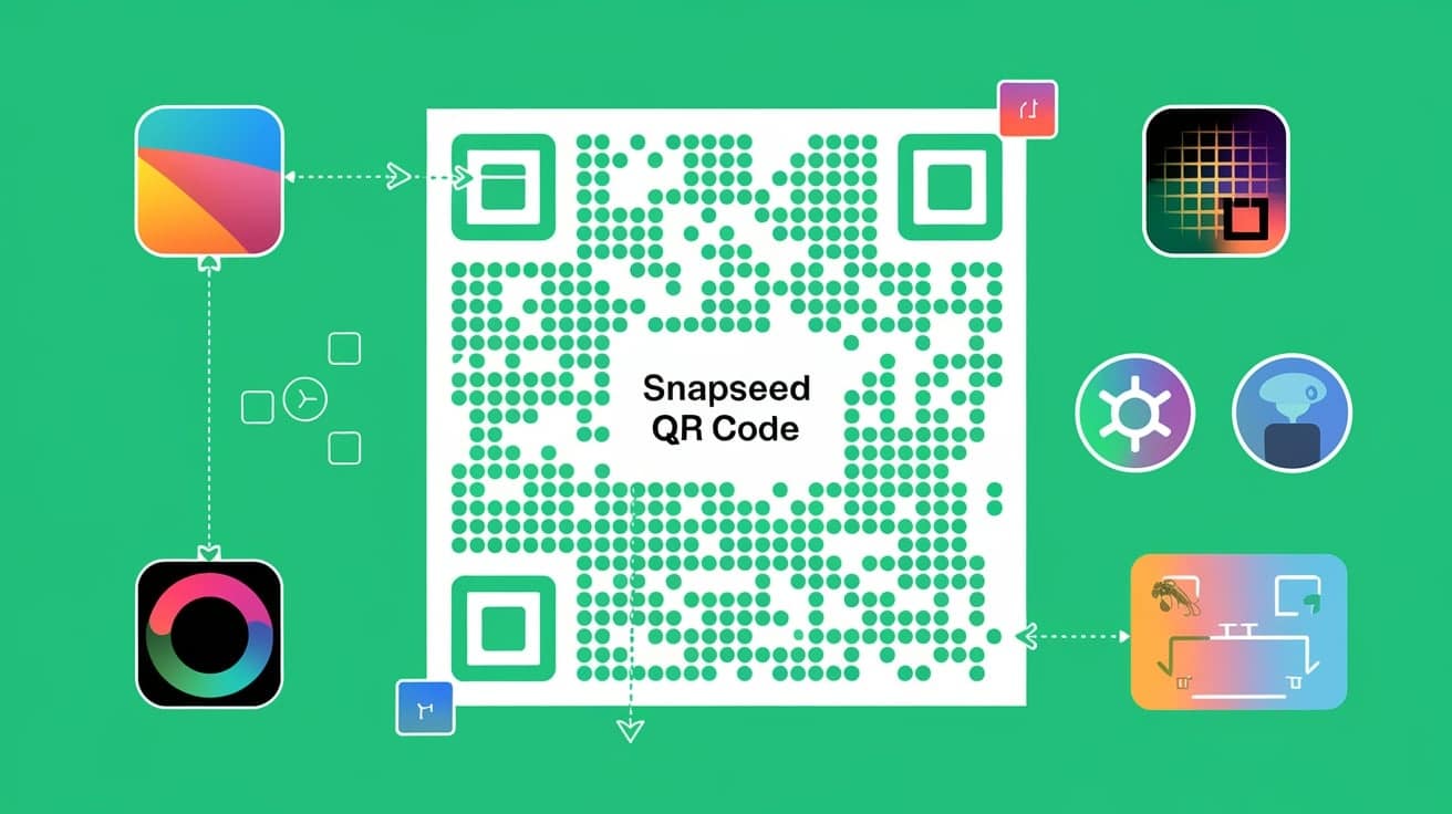 What are the steps to create green QR codes with Snapseed?