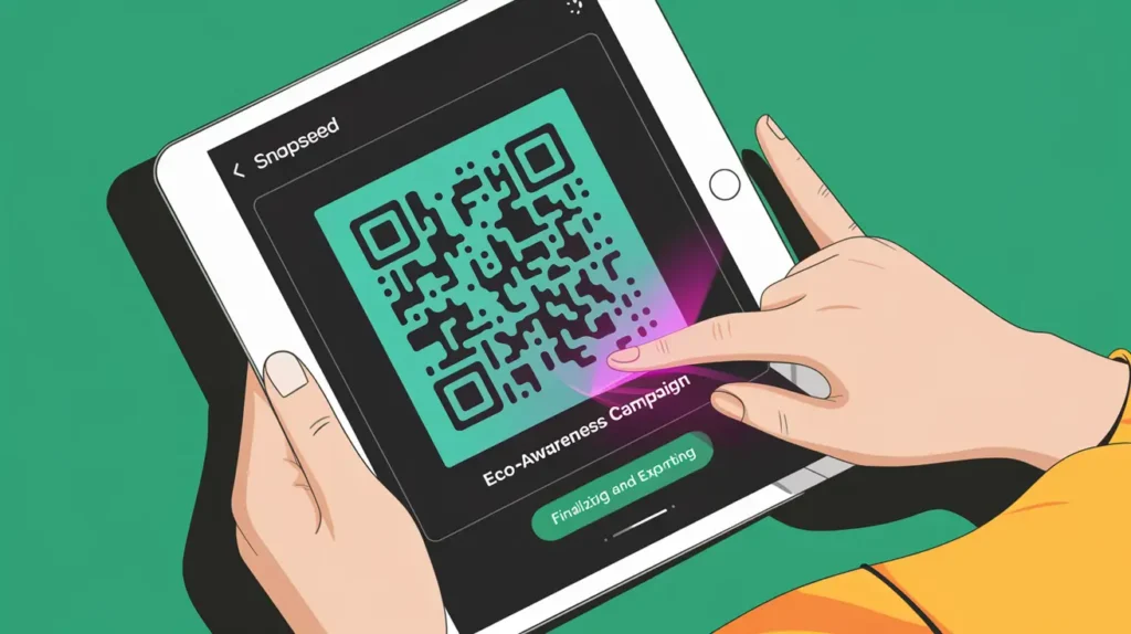 The following are steps illustrating how to edit QR Codes with Snapseed